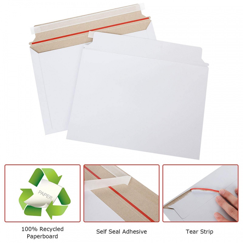 Letter Envelope Kraft - 25 enveloppes rigides blanches pour envoi